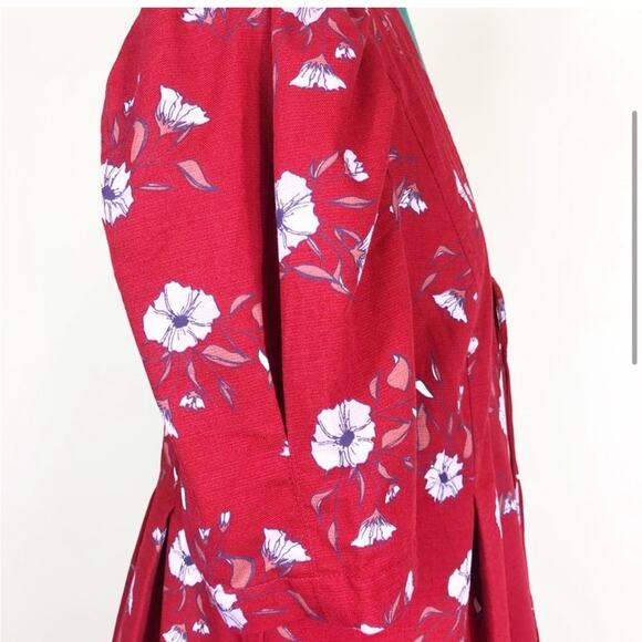 NWT free people Adele tunic midi dress in red floral print - Picture 5 of 11